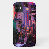 Neon Cyberpunk Metropole Case-Mate iPhone Hülle (Rückseite)