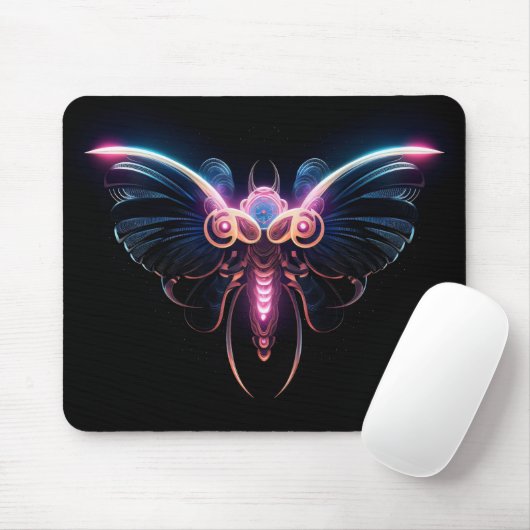 Neon-Cyberpunk-Motte Mousepad (Mit Mouse)