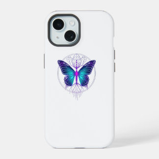 Neon-Cyberpunk-Schmetterlingsaufkleber – Ästhetisc iPhone 15 Hülle