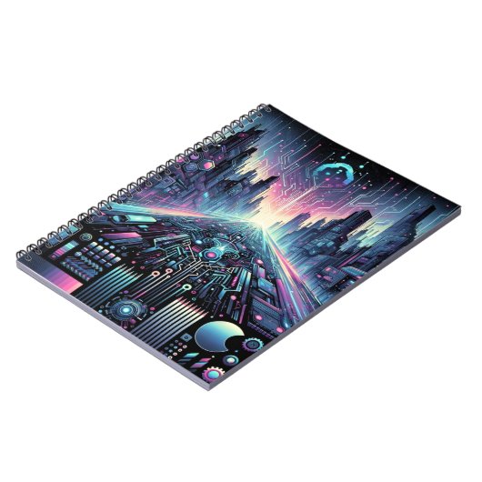 Neon Cyberworld Notizblock (Linke Seite)