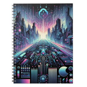 Neon Cyberworld Notizblock