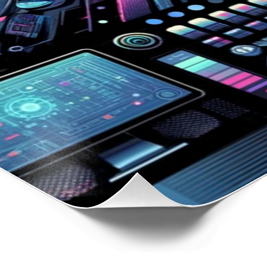 Neon Cyberworld Poster (Ecke)