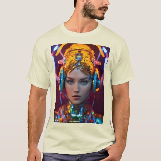 Neon Cyborg - Futuristische Designs für Sci-Fi-T - T-Shirt (Vorderseite)