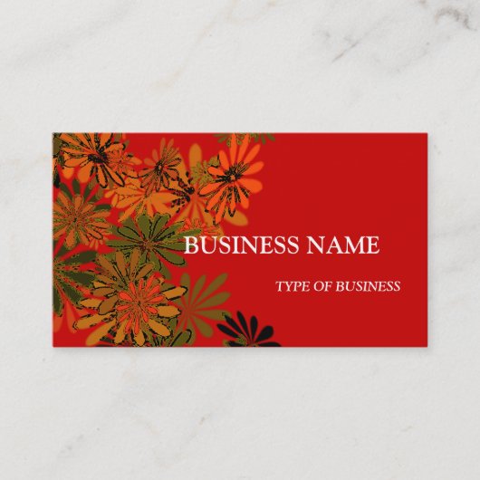 Neon Daisies Business Card Template Visitenkarte (Vorderseite)