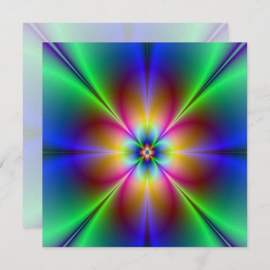 Neon Daisy Einladung (Vorne/Hinten)