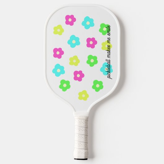 Neon Daisy Print Pickleball Paddle (Rückseite)