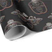 Neon-Damask-Muster Geschenkpapier (Rolleneckpunkt)