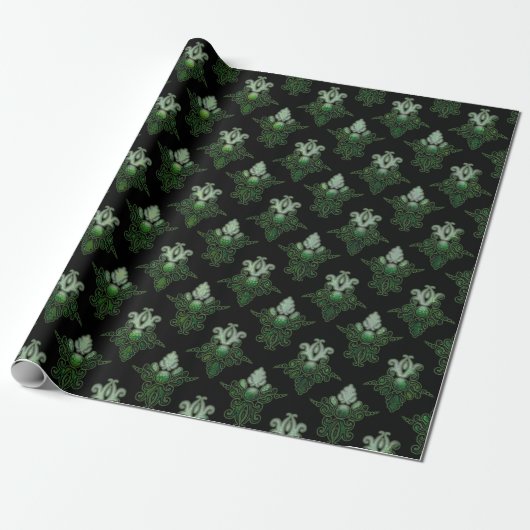 Neon-Damask-Muster Geschenkpapier (Ungerollt)