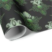 Neon-Damask-Muster Geschenkpapier (Rolleneckpunkt)