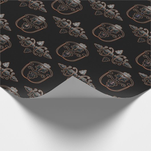 Neon Damask Pattern Geschenkpapier (Ecke)