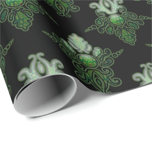 Neon Damask Pattern Geschenkpapier (Rolleneckpunkt)