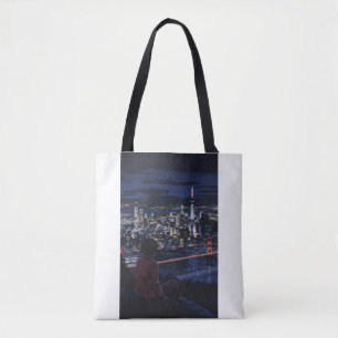 Neon-Dämmerung über San Francisco Tasche