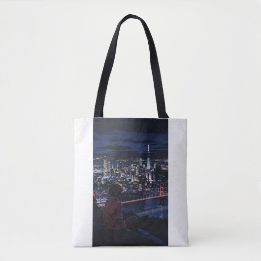 Neon-Dämmerung über San Francisco Tasche (Vorderseite)