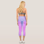 Neon Dance Capri Leggings Lila Rosa Glitzer (Rückseite)