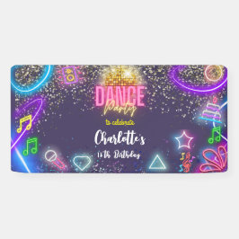 Neon Dance Party Geburtstag Banner