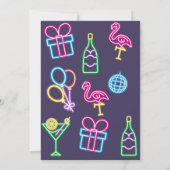 Neon Dance Party Geburtstag Einladung (Rückseite)