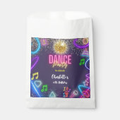 Neon Dance Party Geburtstag Geschenktütchen (Vorderseite)