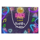 Neon Dance Party Geburtstag Große Geschenktüte (Rückseite)
