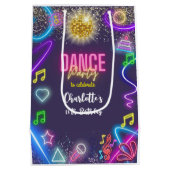 Neon Dance Party Geburtstag Mittlere Geschenktüte (Rückseite)