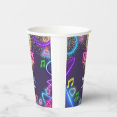 Neon Dance Party Geburtstag Pappbecher (Rechts)