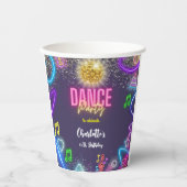 Neon Dance Party Geburtstag Pappbecher (Vorderseite)