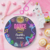 Neon Dance Party Geburtstag Pappteller (Party)