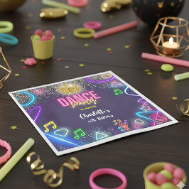 Neon Dance Party Geburtstag Serviette