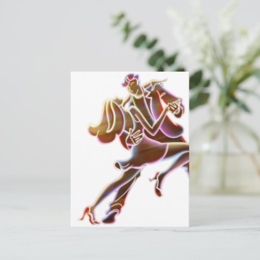 Neon Dancers Postkarte (Stehend Vorderseite)