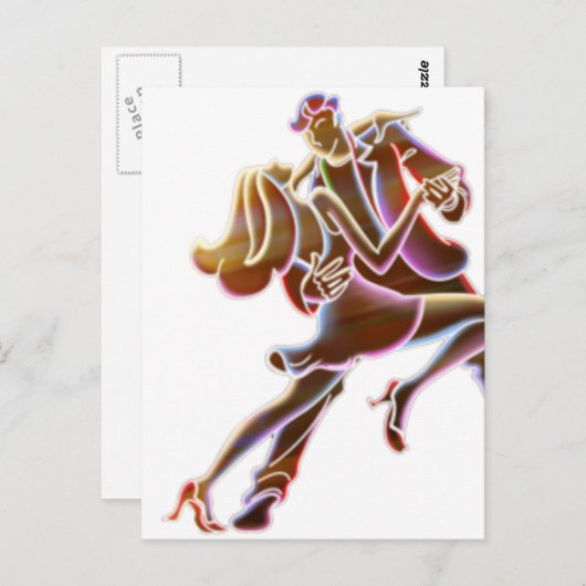 Neon Dancers Postkarte (Vorne/Hinten)
