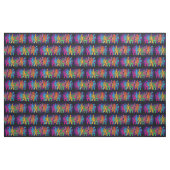 Neon Dancing Stick People auf schwarzem Stoff (Fat Quarter (45,7 x 55,9 cm))