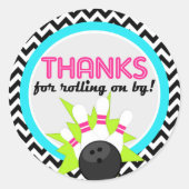 Neon Danke für das Einschalten von Bowling Sticker (Vorderseite)