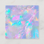 neon danke Ihnen gemstone opal Textur Discount-Kar Quadratische Visitenkarte (Rückseite)