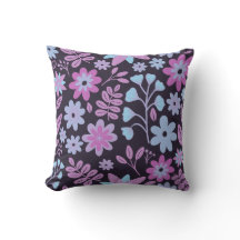 Neon Dark Floral Blue und Purple Blumen