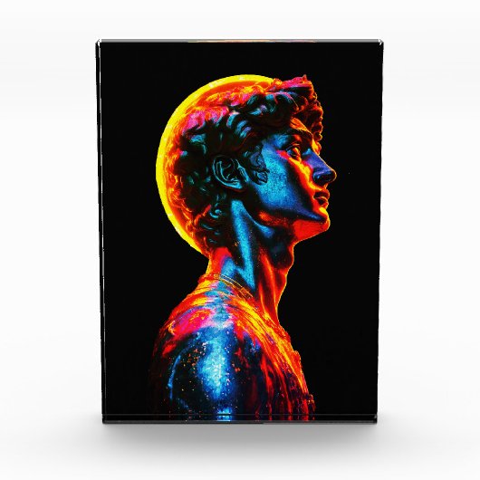 Neon-David-Statue Fotoblock (Vorderseite)