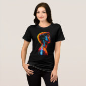 Neon-David-Statue Tri-Blend Shirt (Vorderseite voll)
