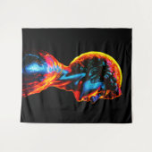 Neon-David-Statue Wandteppich (Vorderseite (Horizontal))