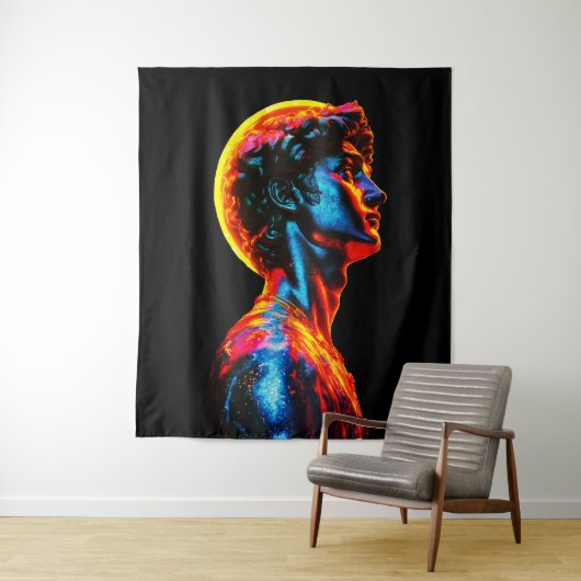 Neon-David-Statue Wandteppich (Beispiel)