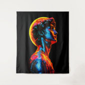 Neon-David-Statue Wandteppich (Vorderseite)
