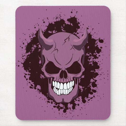 Neon Demon Skull Mousepad (Vorne)