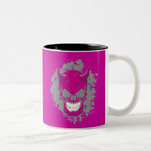 Neon Demon Skull Zweifarbige Tasse
