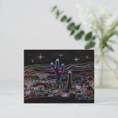 Neon Desert Stary Night Postkarte (Stehend Vorderseite)