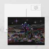 Neon Desert Stary Night Postkarte (Vorne/Hinten)