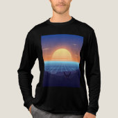 Neon Desert Sunset - Synthwave Fox Silhouette Tri-Blend Shirt (Vorderseite)