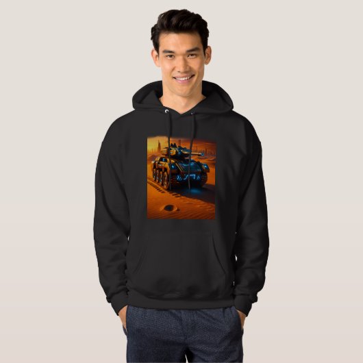 Neon Desert Tank Hoodie – Futuristic Sci-Fi Combat (Vorne ganz)
