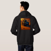 Neon Desert Tank Hoodie – Futuristic Sci-Fi Combat (Schwarz voll)
