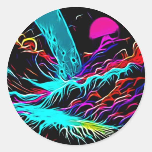 Neon Design Runder Aufkleber (Vorderseite)
