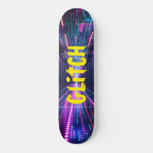 NEON Design Skateboard mit GLITCH