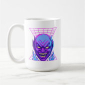 Neon Devil Synthwave Demon Head Retro Horror Kaffeetasse (Links)