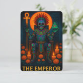 Neon Dia de los Muertos Emperor Tarot Card (Stehend Vorderseite)