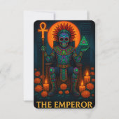 Neon Dia de los Muertos Emperor Tarot Card (Vorderseite)